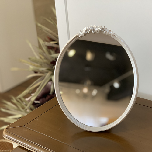 플라워 화이트 거울 (K30173)